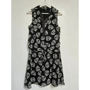 Kalijati Black & White Sugar Skull Dress Sleeveless Womens Size Small Skulls